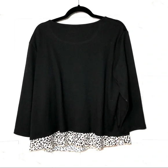Alfred Dunner Black Animal Print Embellished Top Size Petite XL, NWOT - Picture 11 of 12